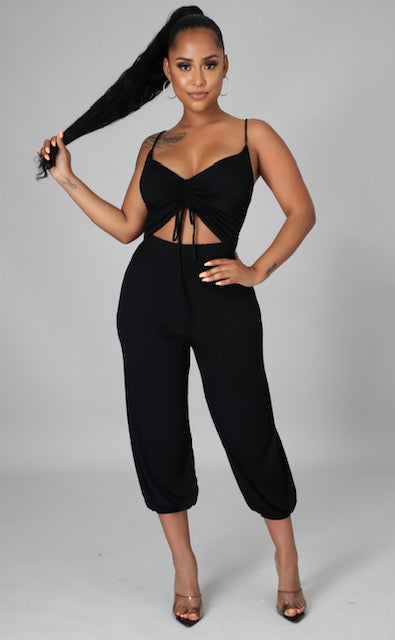 Peek-A-Boo Black Jumpsuit