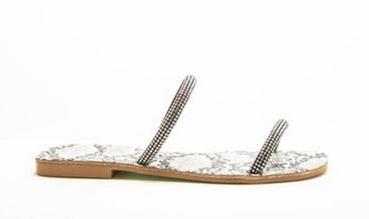 Grey/Black Bling Snack Sandals